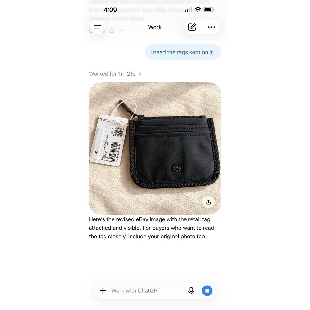 Lululemon True Identity Card Case Black Zip Wallet Card Holder One Size NWT